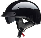 Z1R Vagrant NC Half Helmet 2XL XXL Gloss Black Drop Down Sun Visor DOT Removable