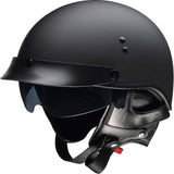 Z1R Vagrant NC Half Helmet Small SM Matte Black Drop Down Sun Visor DOT
