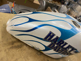 Harley Custom Painted Blue Flame Fuel Gas Tank Ironhead sportster Chopper Peanut