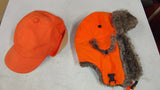 Blaze Orange Hunting Hat Lot Trapper Bomber Cap Ear Flaps Thinsulate L