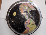 Vtg 1960s Replogle 12" Black Ocean World Globe Encyclopaedia Britannica Edition