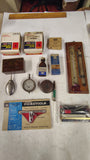 Vintage Estate Lot: Collectible Miniature Tools, Flashlight Bulbs, Gauge & More