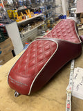Custom Diamond Stitch Seat & Sissybar pad Harley Sportster 07+ 883 1200 red maro