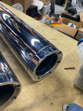 4" Chrome Mufflers High Output Exhaust Tip Touring Bagger Glide FLH Slip on twin