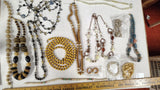 Vintage Estate Costume Jewelry Lot Boho Wood Glass Beaded Copper Necklaces 12pc