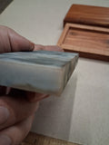 Vintage Translucent Hard Arkansas Sharpening Stone Marbled Whetstone Cedar Box