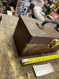 Vintage Wooden Tool Box Drill Bit set Carry Case Brass Latch homeade Carpenter