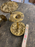 Set of 2 Brass Curtain Tiebacks Floral Scroll Holdbacks Brass Victorian Art Deco