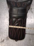 Custom Corbin Seat Dual Saddle Red Flame 84-99 Harley Softail FXST Badlander