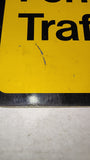 Vintage 'Caution Fork Truck Traffic' Metal Safety Sign 12"x12"
