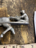 Metal Harness Racing Hood Ornament "Trotter Horse Buggy Sulky Vtg 50's Trim Acc