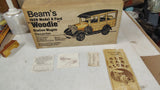 Vintage Jim Beam Black 1929 Ford Model A Woodie Decanter w/ Box Documents