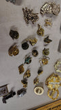 Vintage Costume Jewelry Estate Lot Pins Brooches Cufflinks Tie Clips Retro