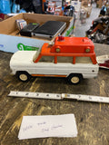 Vintage Tonka Jeep Wagoneer Rescue Ambulance Pressed Steel Toy White Orange