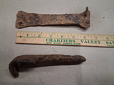 Vintage Hand Forged Wrought Iron Hardware Lot Primitive Relics Spike Hinge