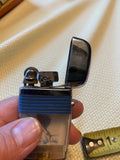 Vintage Silver Blue Scripto Vu-Lighter Collectible Marlin sailfish Fishing Clear