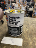 Vintage Gulfpride Super Premium 10W-40 Oil Can, 1 Quart, Very Good Condition