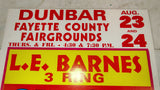 1960s L.E. Barnes 3 Ring Circus Poster Fayette County Fairgrounds PA RARE!