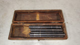 Vtg Machinist Transfer Punch Set in Wood Box Oversize Taps Label