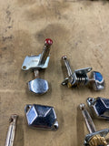 Jinho Chrome Open Gear String Tune 3x3 Electric Guitar Lot of 6 Vintage Knobs