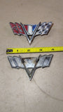 1964-1967 Chevy V Flag Front Fender Emblems OEM GM 3840318 Chevelle Nova