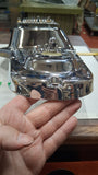 Harley 4-Speed V-Twin Vented Chrome Outer Primary Cover Set w/ MOON Derby & Joke
