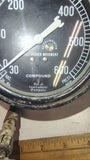 Vintage Marsh Instrument Co. Compound Gauge 30 VAC - 600 PSI Recalibrator