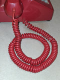 Vintage ITT 2500 Red Push Button Desk Phone Retro Modular Landline Telephone