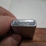 Vintage 1989 Zippo Slim B V Diagonal Slash Lines Chrome Pocket Lighter
