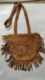 Zara Y2K Suede Fringed Bohemian Shoulder Purse Festival Brown