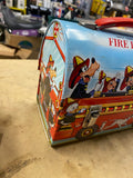 vtg Disney Fire Fighters Metal Lunch Box 70s Aladdin Collectible Tin Termos Mint