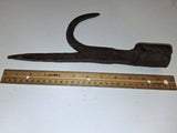 Antique Wrought Forged Logging Hook Boat Hook Head Ice Pike Blacksmith Primitive