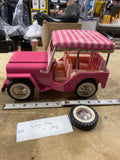 Vintage 1962 Tonka Surrey Pink Jeep Canopy Elvis Movie 350 Toy W spare Tire!