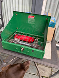 Vintage Coleman 425E 2-Burner Camp Stove Camping Green Outdoor