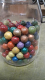 Vintage Arc France 1L Wire Bail Glass Jar Lot 150+ Antique Painted Clay Marbles