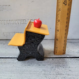 Vintage 1973 Avon School Desk Cologne Bottle - Red Apple Cap - Open No Box