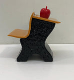 Vintage 1973 Avon School Desk Cologne Bottle - Red Apple Cap - Open No Box