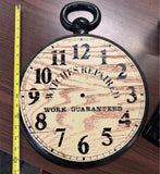 vintage-inspired pocket watch wall clock WATCHES REPAIRED WORK GUARANTEED