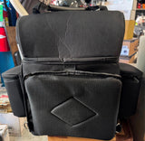BLACK TEXTILE TRAVEL BAG REFLECTIVE SKULL GRAFIC 13 X 18 X 11