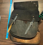 vintage BROWN leather saddlebag suede top flap