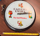 vtg Calvert Extra The Soft Whiskey electric wall clock advertising sign Breweria