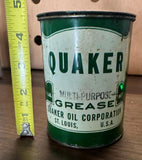 Vintage 1-pound metal advertising can for Quaker Multi-Purpose Grease
