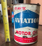 vintage Atlantic Aviation Motor Oil 1-quart metal can 30s^50s