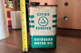 Vintage Cities Service 1-Quart Outboard Motor Oil metal tin can