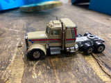 tan Peterbuilt Semi Truck Tractor Rare Vtg Road Champs Yat Ming JRI Toy 359