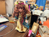 Vintage Paradise Galleries Christmas Fine Porcelain Doll 14"