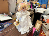Vintage 1990s Victoria Collection? Wedding Flower Girl Porcelain Doll