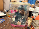 Vintage Gift Gallery Wind Up Music Box Porcelain Doll Green Dress Girl