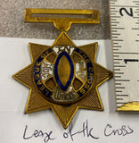 1800's Badge League of the Cross Christian Fraternity Medal Religious Abstinence