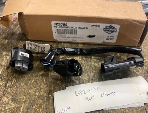 OEM Harley Davidson Dual Halogen Headlamp Wiring Harness Touring Street 69200298